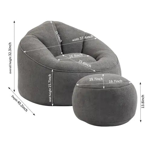 Bedding Bean Bag Sofa - Grey