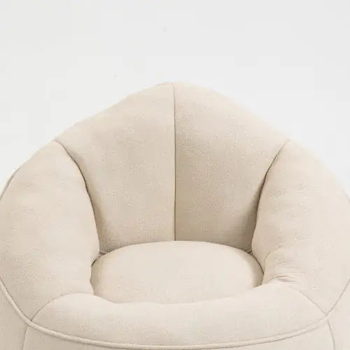 Deluxe Foam Bean Bag Chair with Footrest- Beige