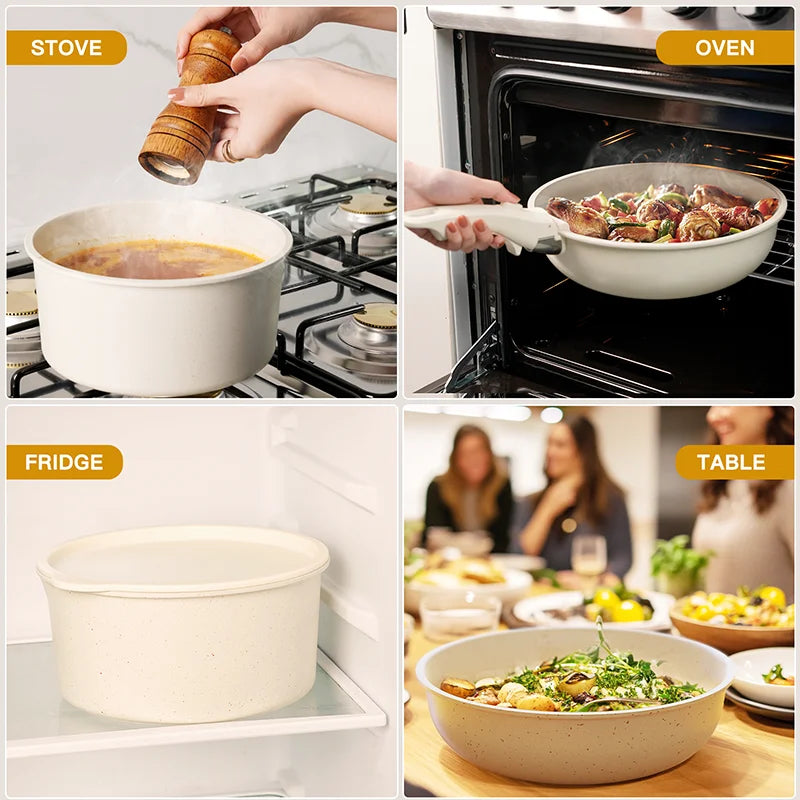 Astercook Ceramic Cookware Set with Sensor Handles