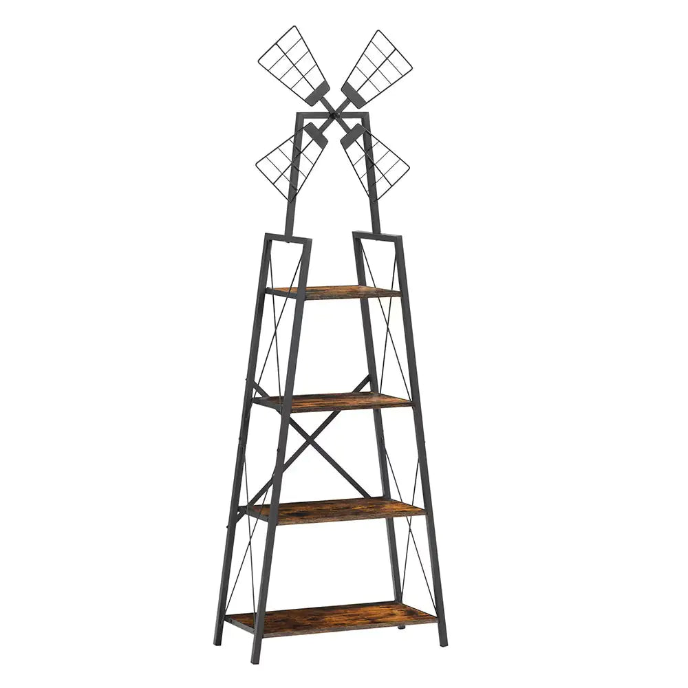 4-Tier Display Storage Shelves With Metal Frame