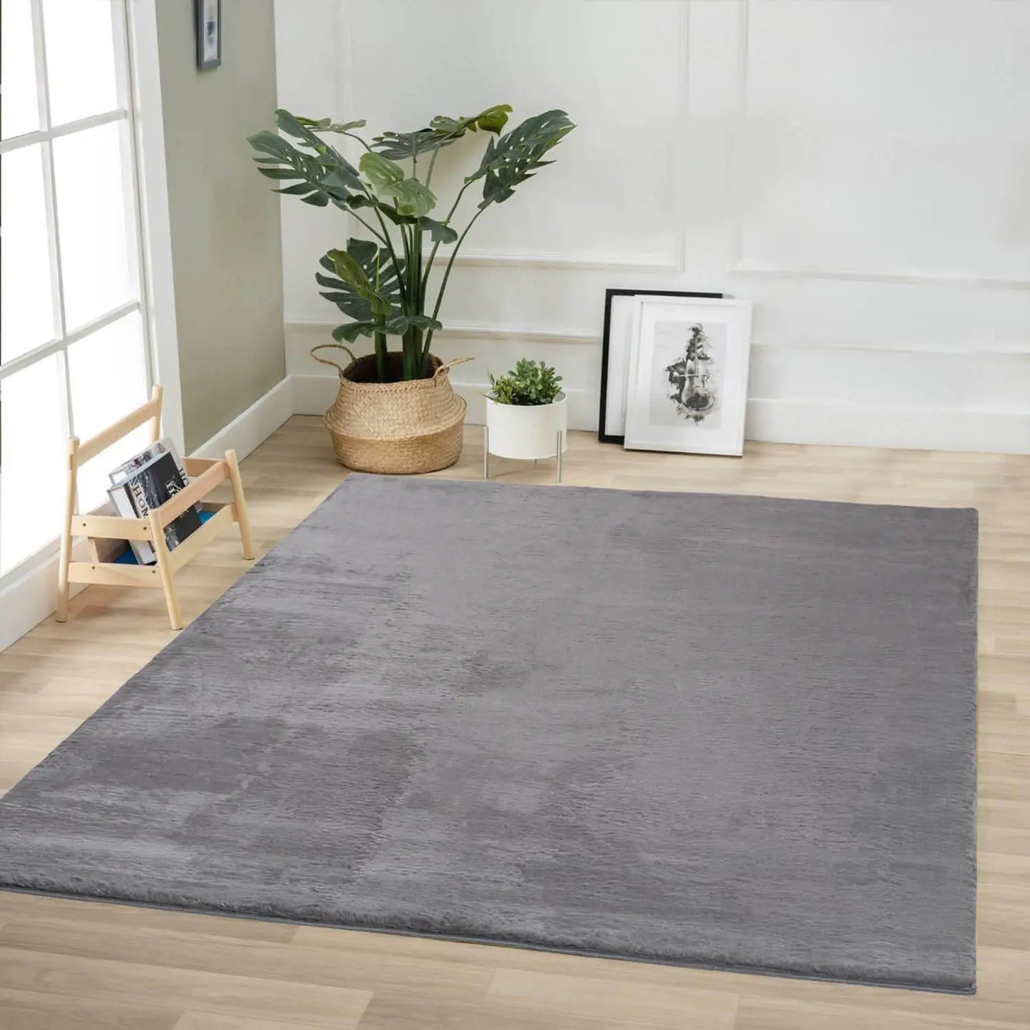 Luxury Anthracite Soft Fur Rug 160x230