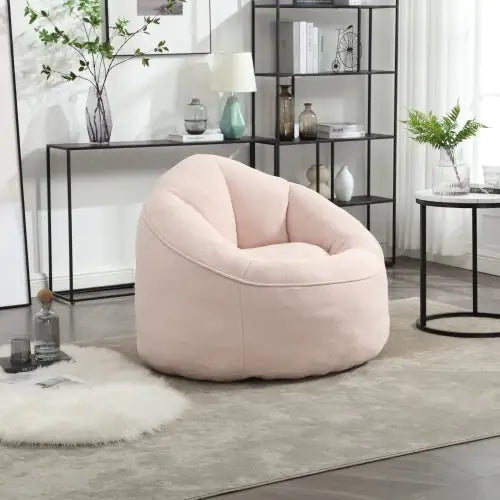 Deluxe Foam Bean Bag Chair with Footrest- Pink