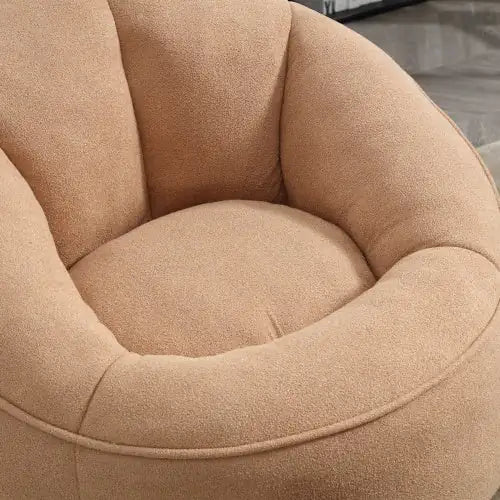 Deluxe Foam Bean Bag Chair with Footrest- Tan