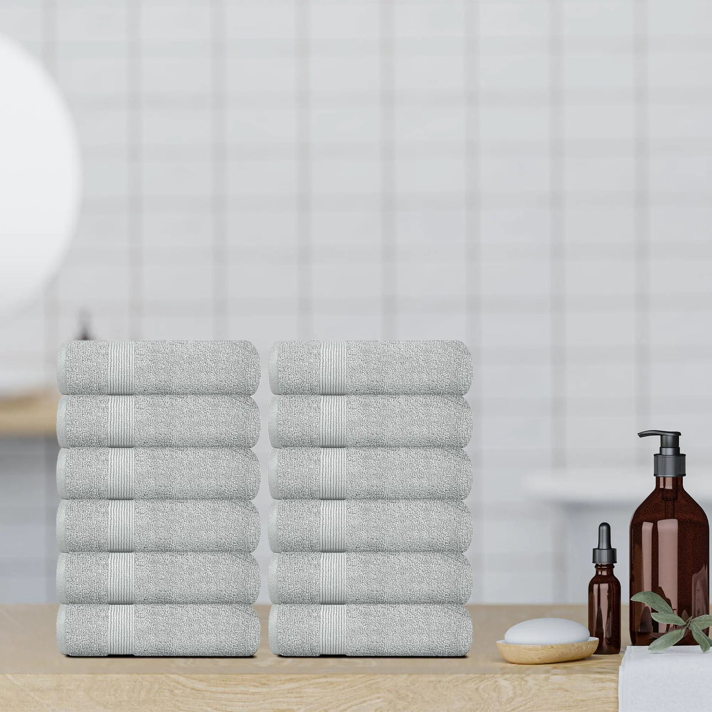 Resort Collection Soft Washcloth Face Body Towel Set 12 Pack