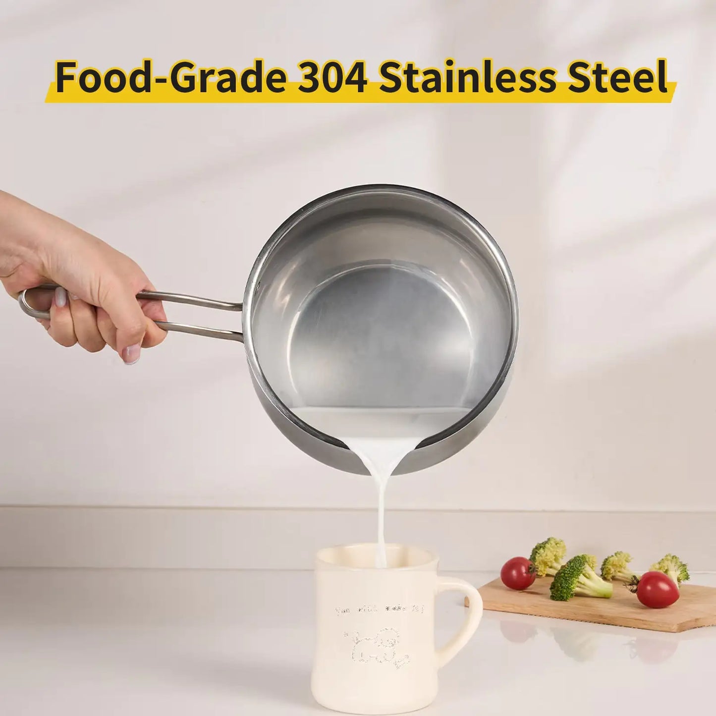 WANGYUANJI 2.85QT Non-Stick Stainless Saucepan