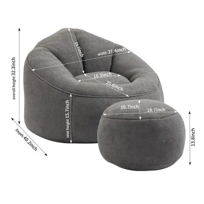 Bedding Bean Bag Sofa - Grey