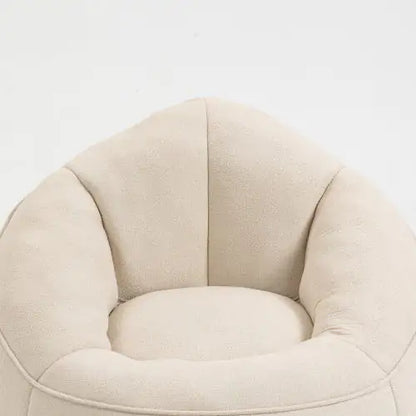 Deluxe Foam Bean Bag Chair with Footrest- Beige