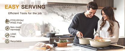 Astercook Ceramic Cookware Set with Sensor Handles