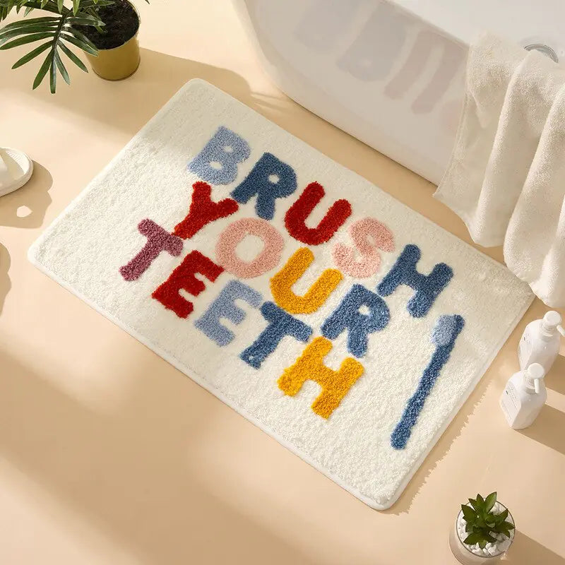 'Brush Your Teeth' Bathroom Rug