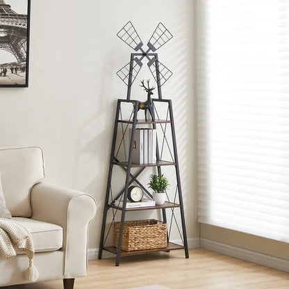 4-Tier Display Storage Shelves With Metal Frame