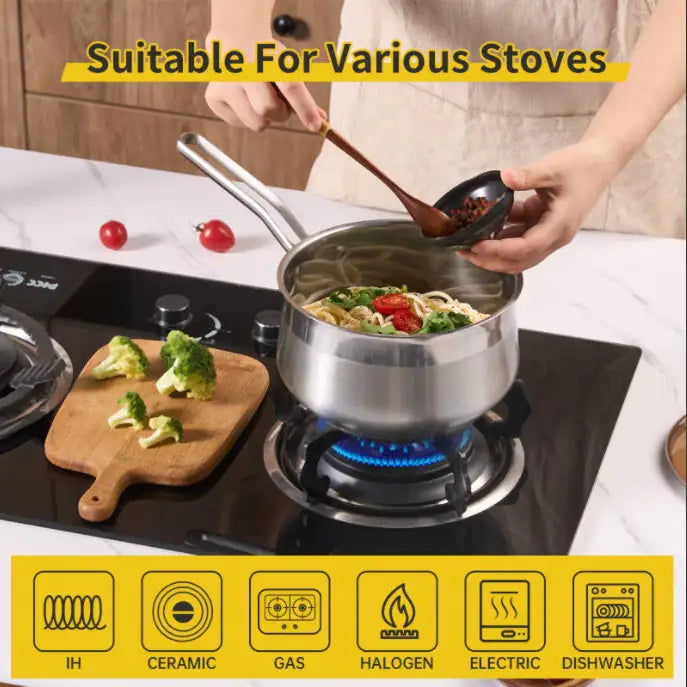 WANGYUANJI 2.85QT Non-Stick Stainless Saucepan