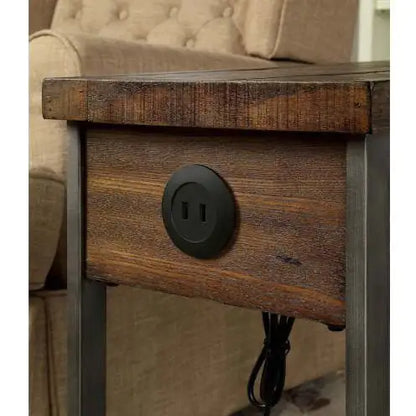 Rustic Chic Oak USB Side Table