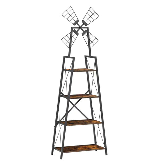 4-Tier Display Storage Shelves With Metal Frame