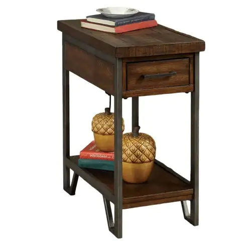Rustic Chic Oak USB Side Table