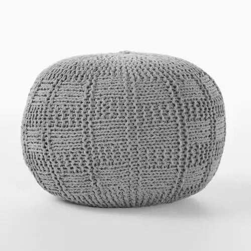 Yuny Knitted Cotton 20 X 20 Round Pouf