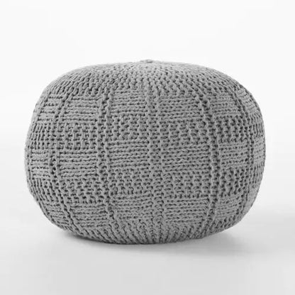 Yuny Knitted Cotton 20 X 20 Round Pouf