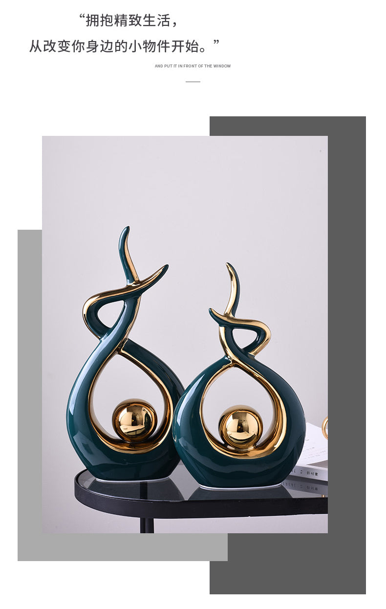 Modern Abstract Art Ceramic Statue