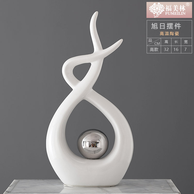Modern Abstract Art Ceramic Statue
