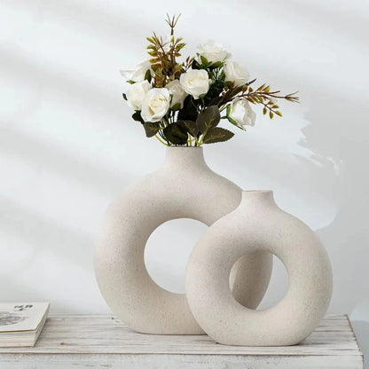 Nordic Circular Hollow Ceramic Vase