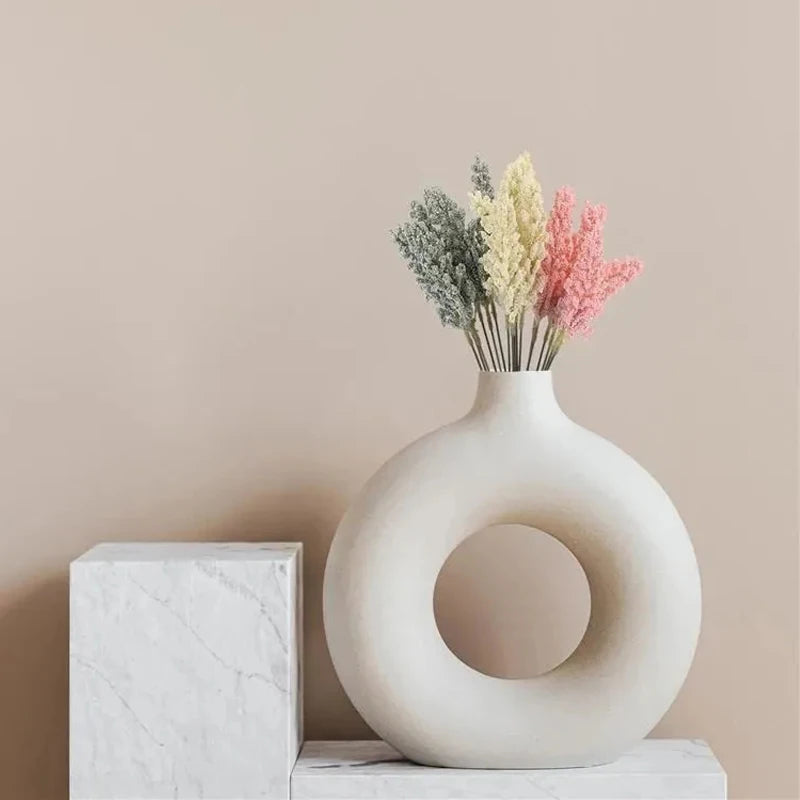 Nordic Circular Hollow Ceramic Vase