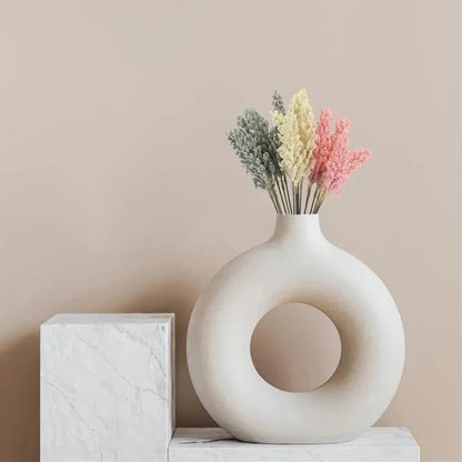 Nordic Circular Hollow Ceramic Vase