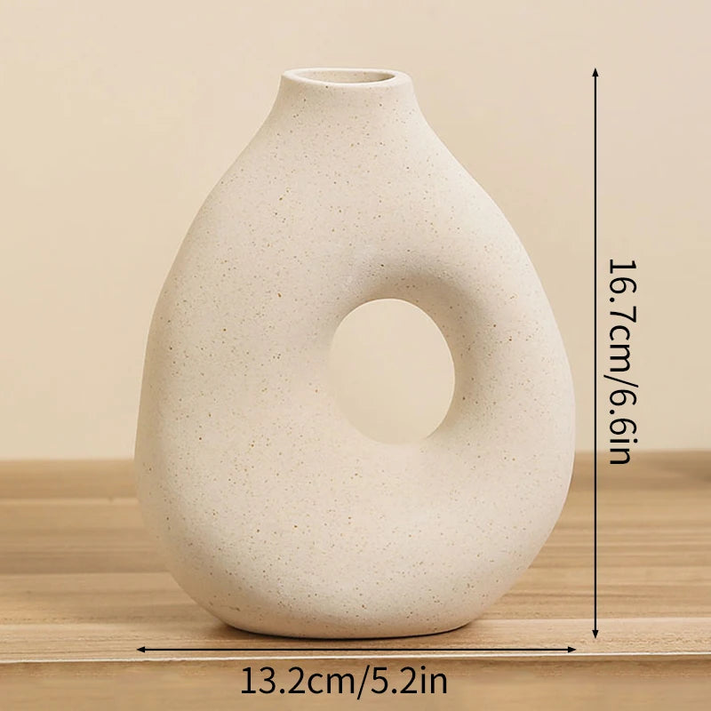 Nordic Circular Hollow Ceramic Vase