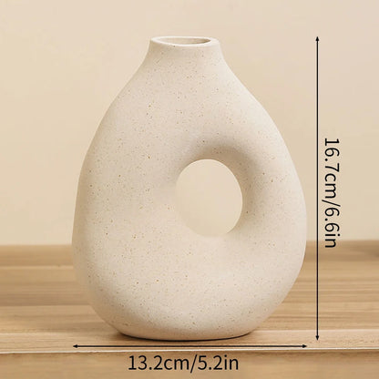 Nordic Circular Hollow Ceramic Vase