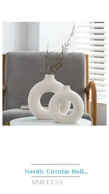 Nordic Circular Hollow Ceramic Vase