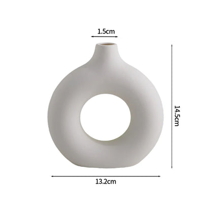 Nordic Circular Hollow Ceramic Vase