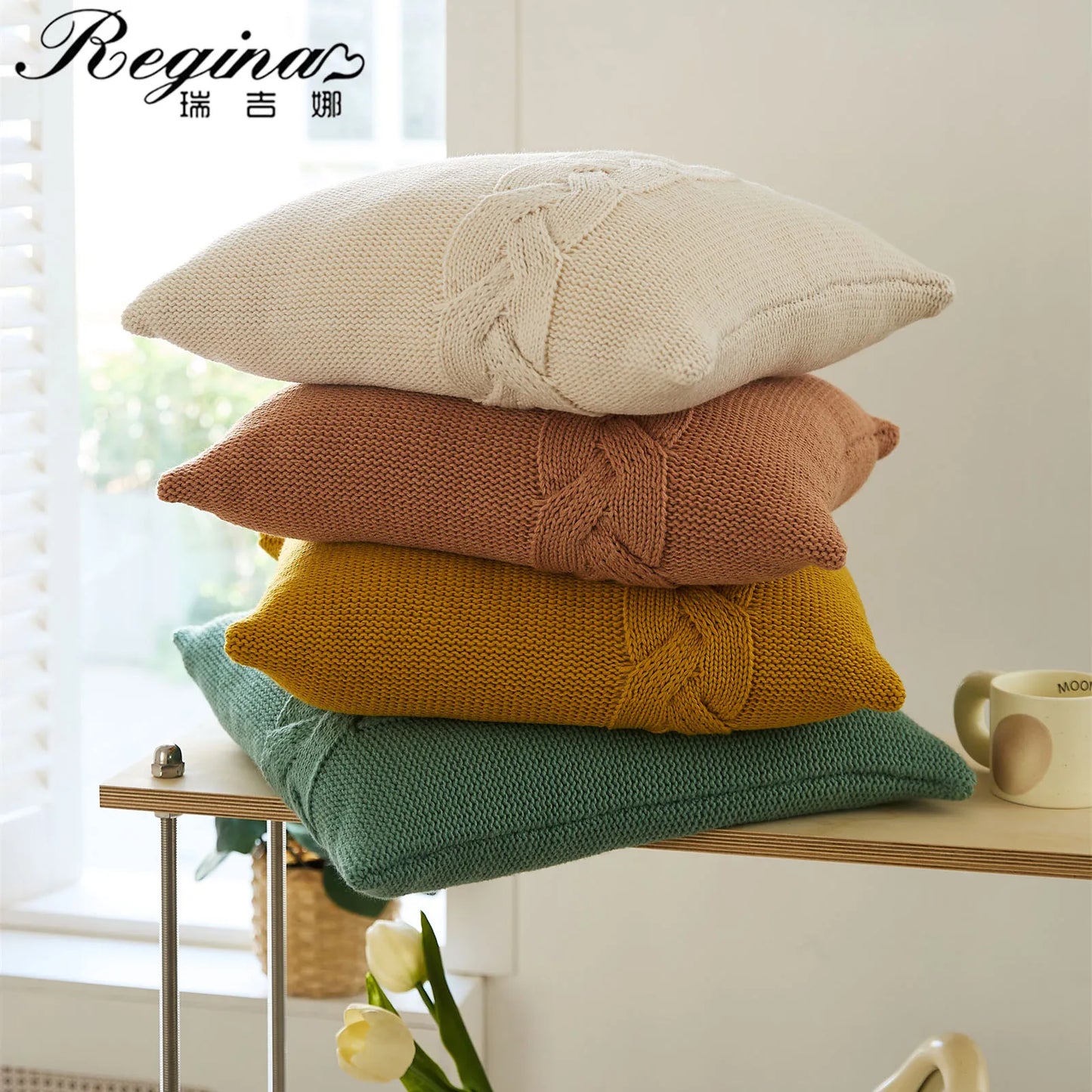 REGINA Brand Nordic Twist Design Pillow Case
