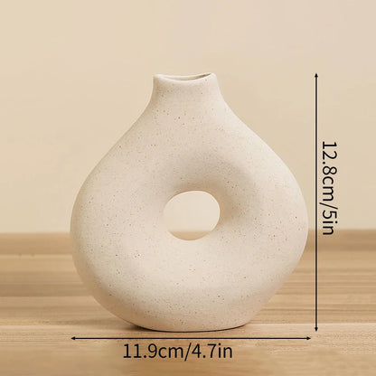 Nordic Circular Hollow Ceramic Vase