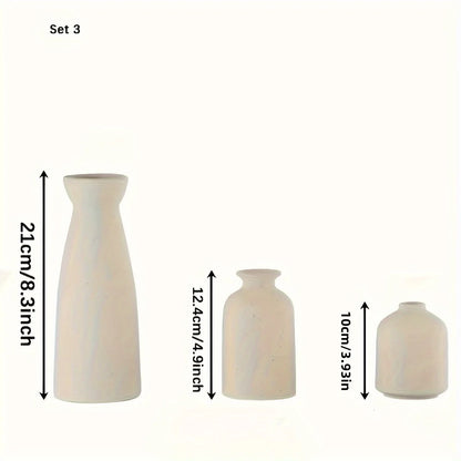 Set of 3 Ceramic Vase, Flower Vases For Rustic Home Decor