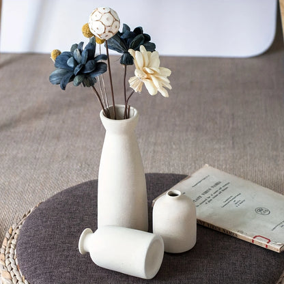 Set of 3 Ceramic Vase, Flower Vases For Rustic Home Decor