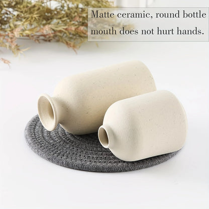 Set of 3 Ceramic Vase, Flower Vases For Rustic Home Decor