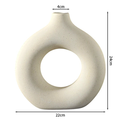 Nordic Circular Hollow Ceramic Vase