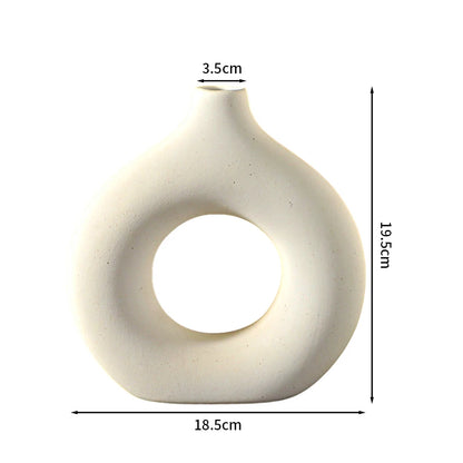 Nordic Circular Hollow Ceramic Vase