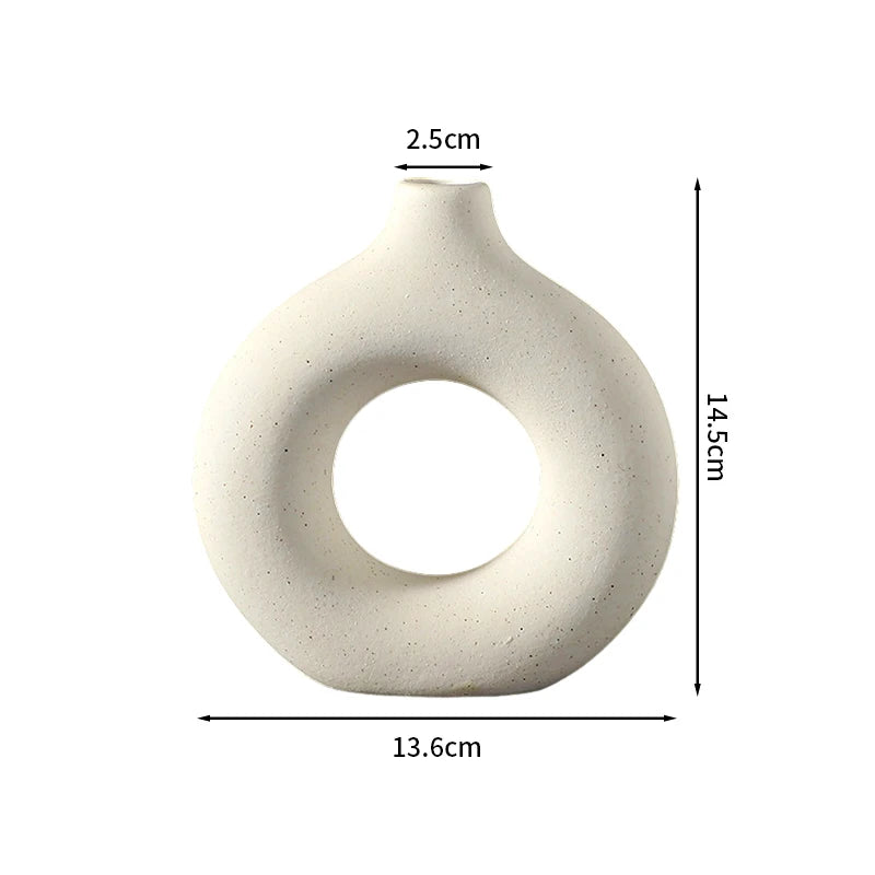 Nordic Circular Hollow Ceramic Vase
