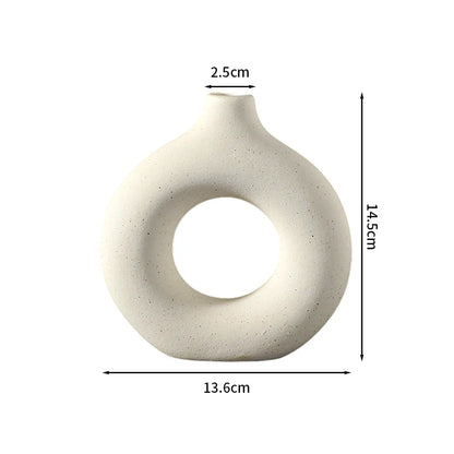 Nordic Circular Hollow Ceramic Vase