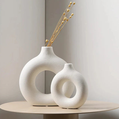 Nordic Circular Hollow Ceramic Vase