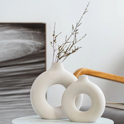 Nordic Circular Hollow Ceramic Vase