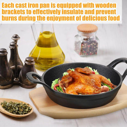 4 Sets Mini Cast Iron Skillet