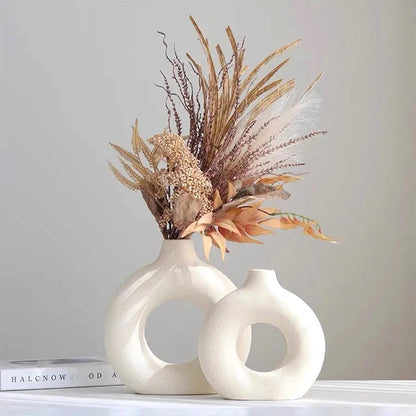 Nordic Circular Hollow Ceramic Vase