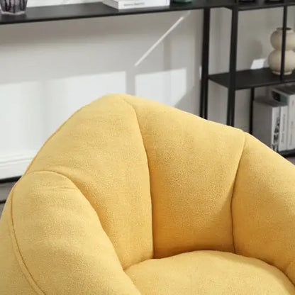 Deluxe Foam Bean Bag Chair with Footrest- Yellow