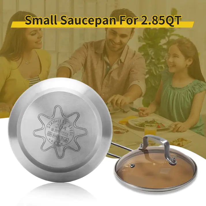 WANGYUANJI 2.85QT Non-Stick Stainless Saucepan