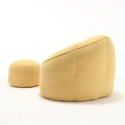 Deluxe Foam Bean Bag Chair with Footrest- Yellow
