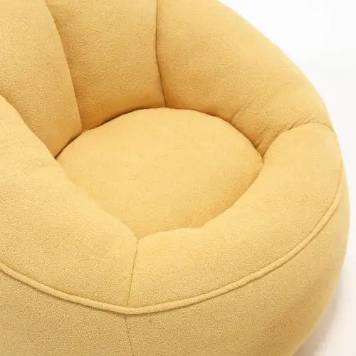 Deluxe Foam Bean Bag Chair with Footrest- Yellow