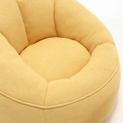 Deluxe Foam Bean Bag Chair with Footrest- Yellow