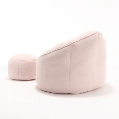 Deluxe Foam Bean Bag Chair with Footrest- Pink
