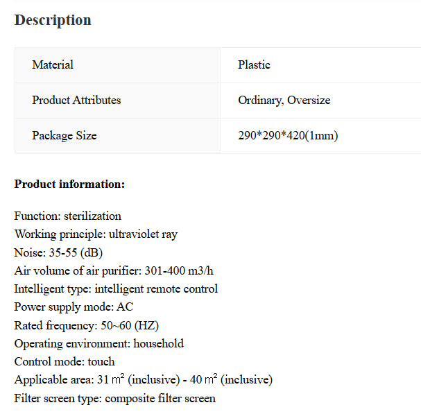 Formaldehyde Removal Air Purifier For Household