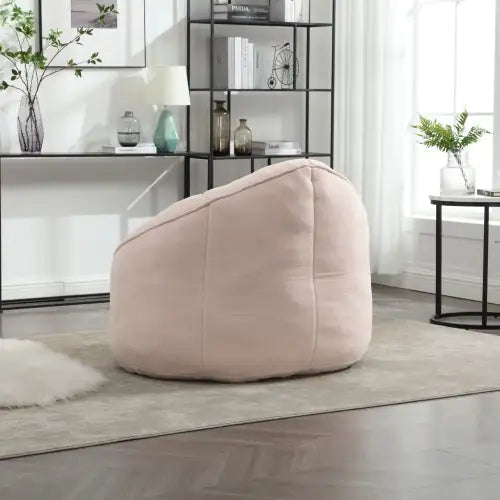 Deluxe Foam Bean Bag Chair with Footrest- Pink